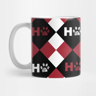 HO HO HO text with plaid pattern Mug